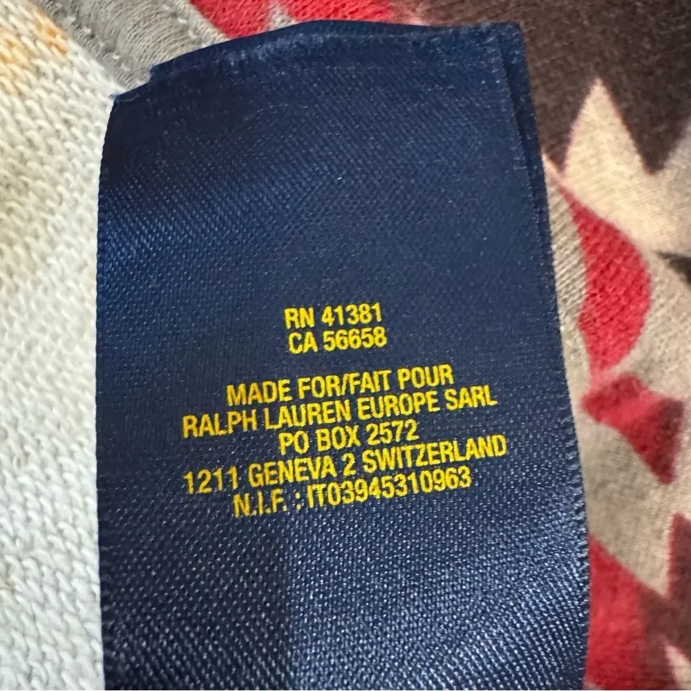 Ralph Lauren Aztec print full zip hoodie sweatshirt. Kids Medium(10-12). Unisex.